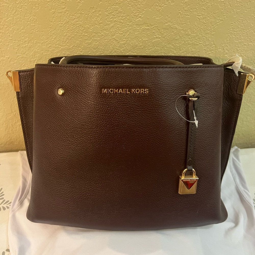 Michael Kors Plum Leather Handbag